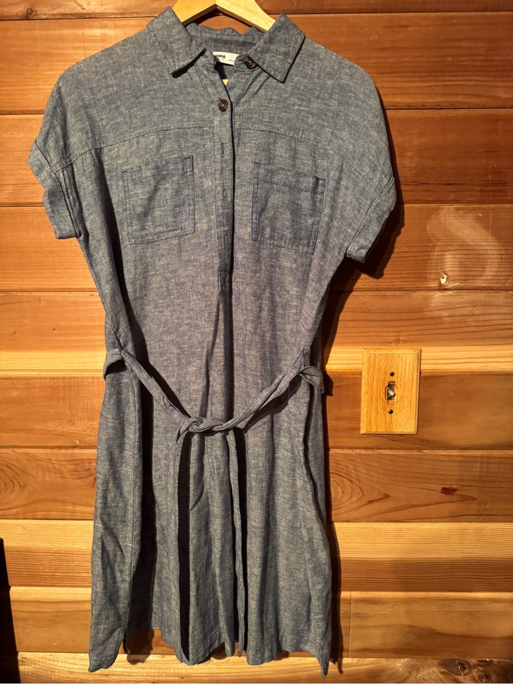 Sonoma Chambray Midi Shirt Dress in Blue